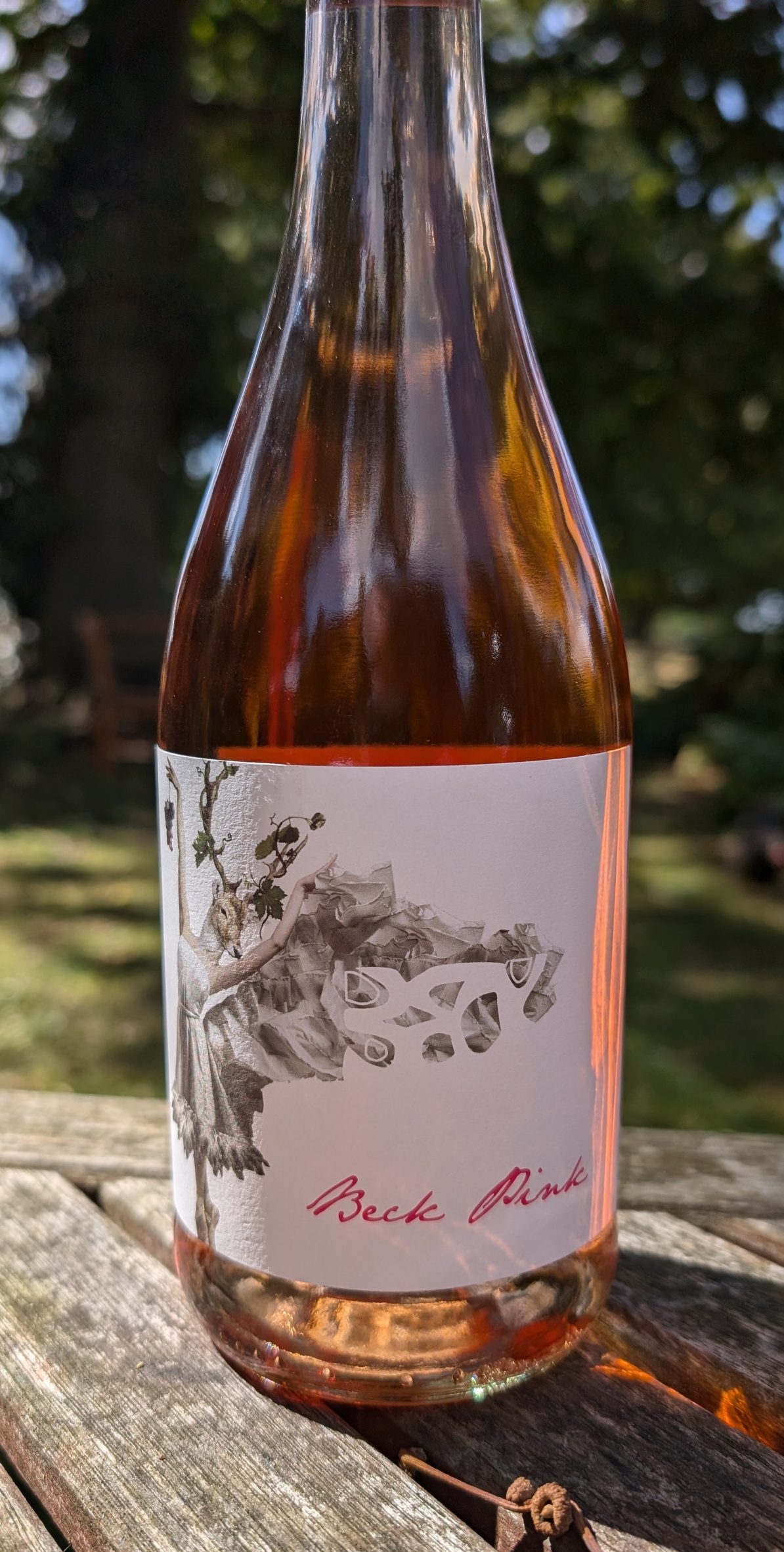 Bottle of Beck Pink wine.